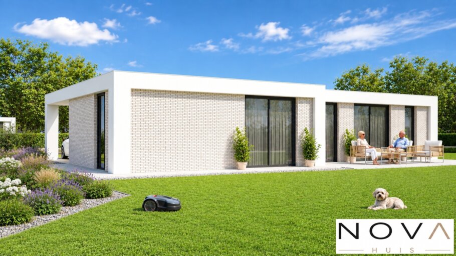 Moderne gelijkvloerse woning A-157 met plat dak en garage