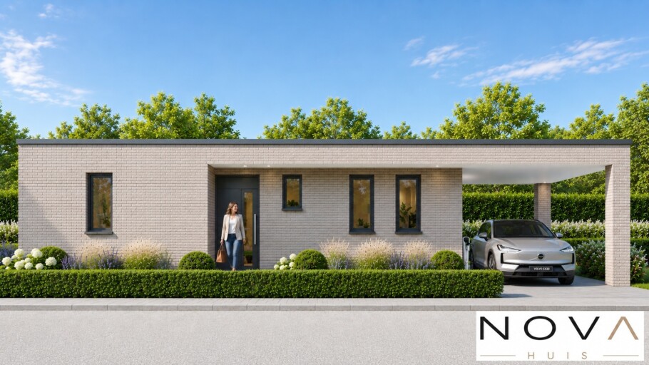 Moderne gelijkvloerse woning A-166 met carport en overdekt terras