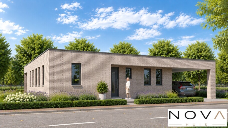 Moderne gelijkvloerse woning A-166 met carport en overdekt terras