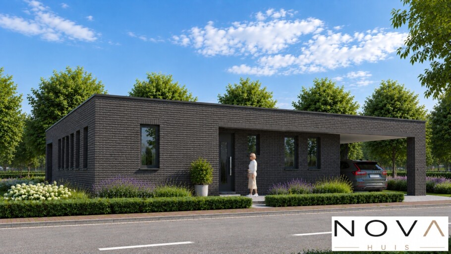 Moderne gelijkvloerse woning A-166 met carport en overdekt terras