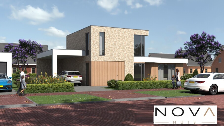 NOVA HUIS type 402 kubistische woning slaapkamer en badkamer beneden