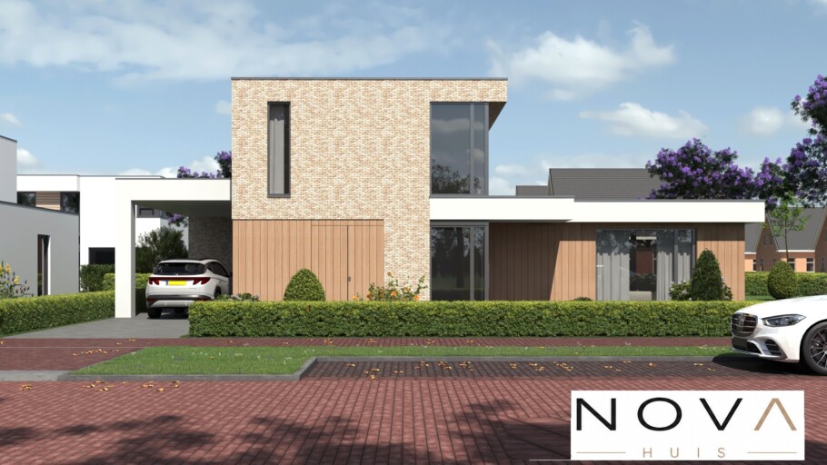 NOVA HUIS type 402 kubistische woning slaapkamer en badkamer beneden