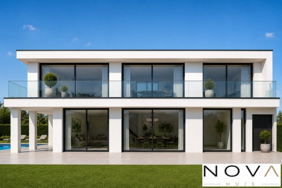 Moderne kubistische villa K-141  met plat dak en 450 m² woonoppervlakte