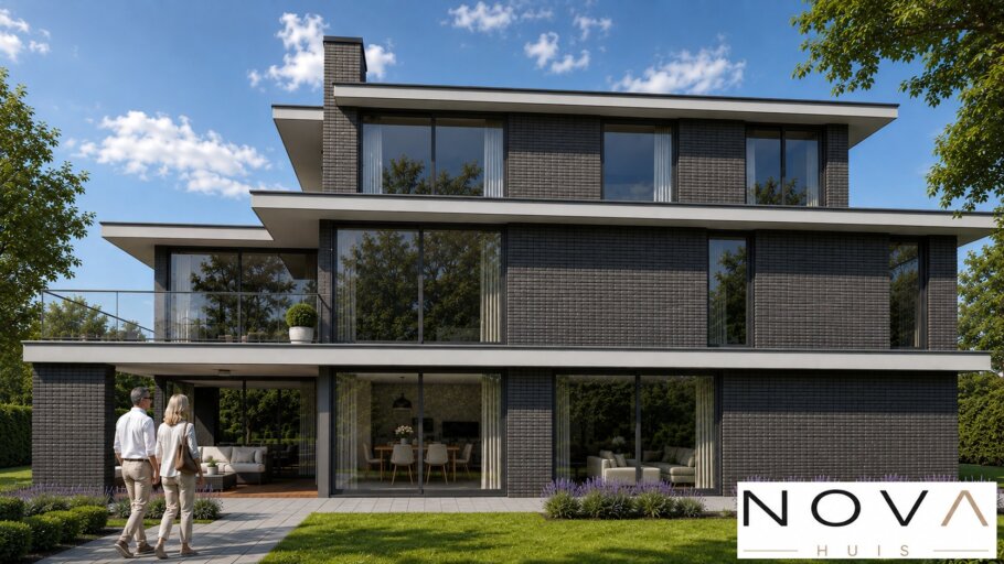 Moderne kubistische villa K-141  met plat dak en 450 m² woonoppervlakte