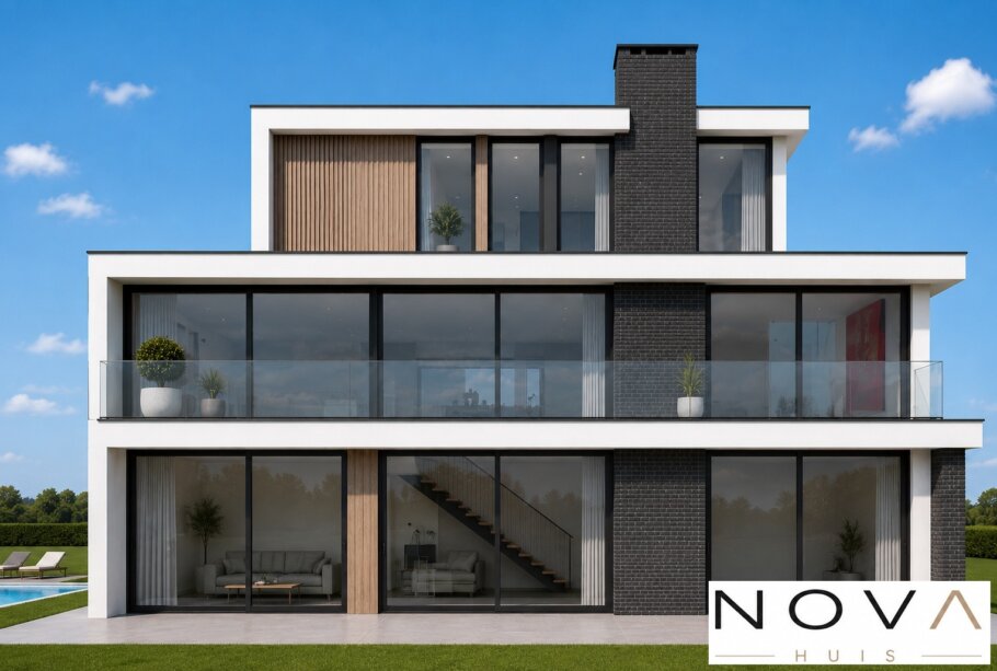 Moderne kubistische villa K-141  met plat dak en 450 m² woonoppervlakte