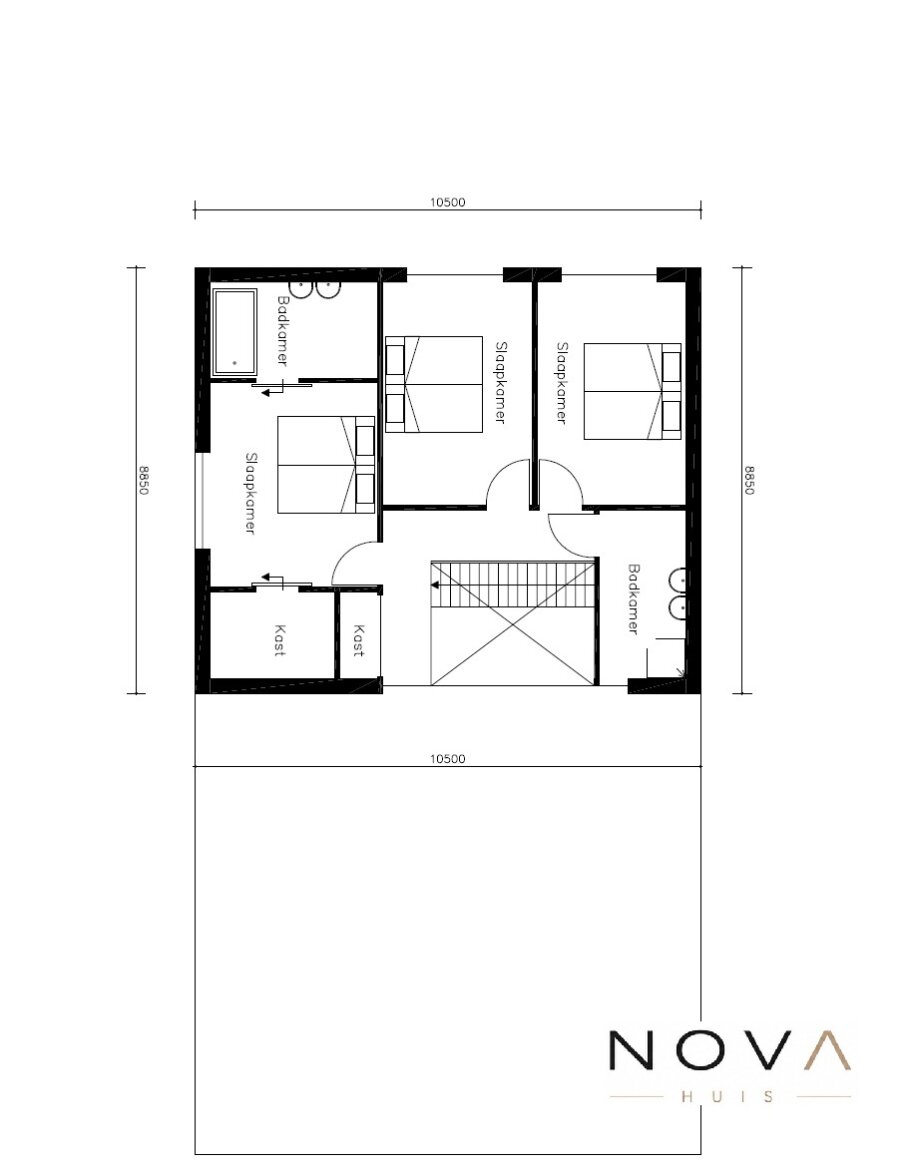 Plattegrond K-118 met levensloopbestendige begane grond en slaapkamers op verdieping