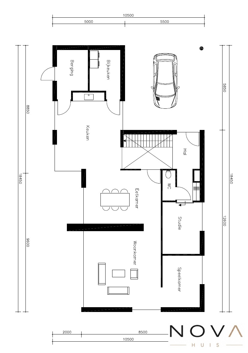 Plattegrond K-118 met levensloopbestendige begane grond en slaapkamers op verdieping