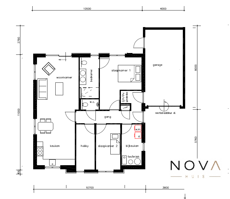 ontdek de vrije plattegrond en indeling gelijkvloerse woning A-152