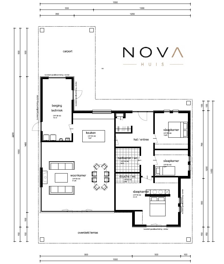 Vrijstaande Prefab bungalow ontwerpen en bouwen met NOVA-HUIS type 82