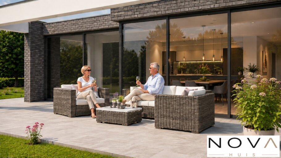 Moderne gelijkvloerse woning A-42 met plat dak en groot terras