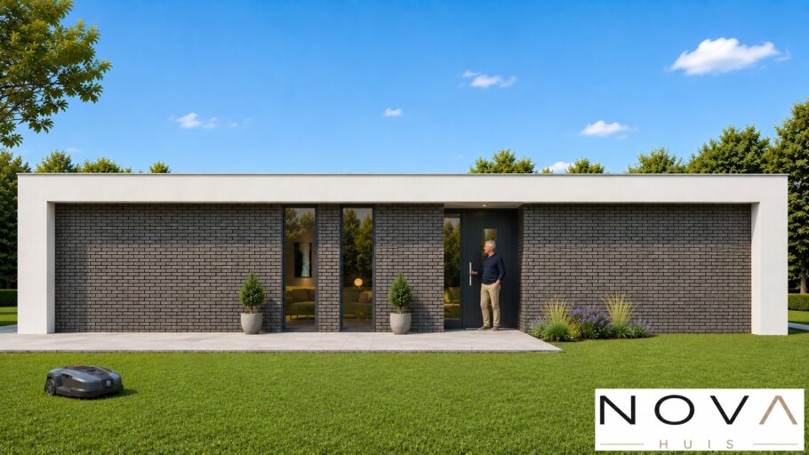 Moderne gelijkvloerse woning A-42 met plat dak en groot terras