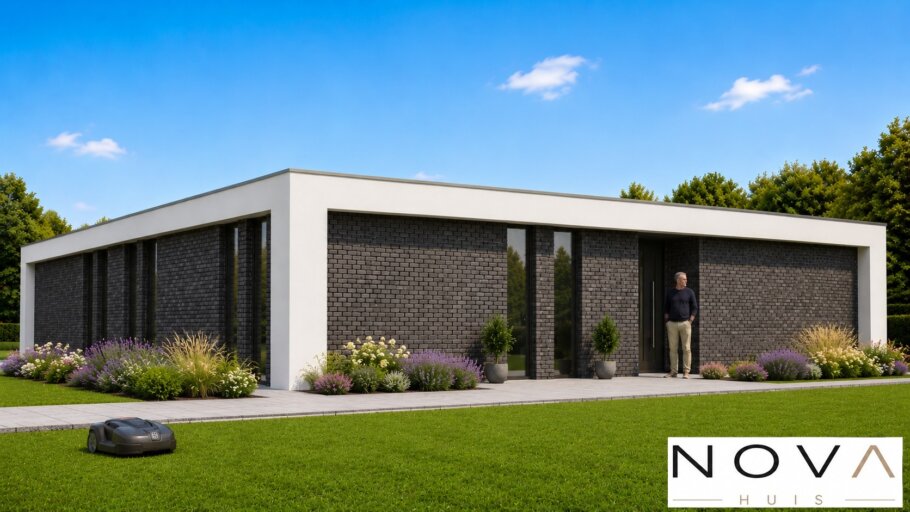 Moderne gelijkvloerse woning A-42 met plat dak en groot terras