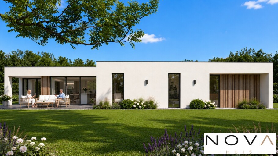 NOVAHUIS A 172 energieneutrale bungalow rolstoelvriendelijk met staalframe beter bouwsysteem