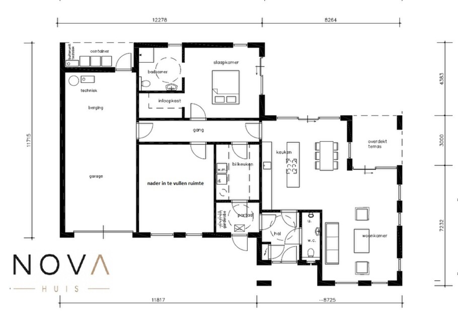 NOVAHUIS A 172 energieneutrale bungalow rolstoelvriendelijk met staalframe beter bouwsysteem