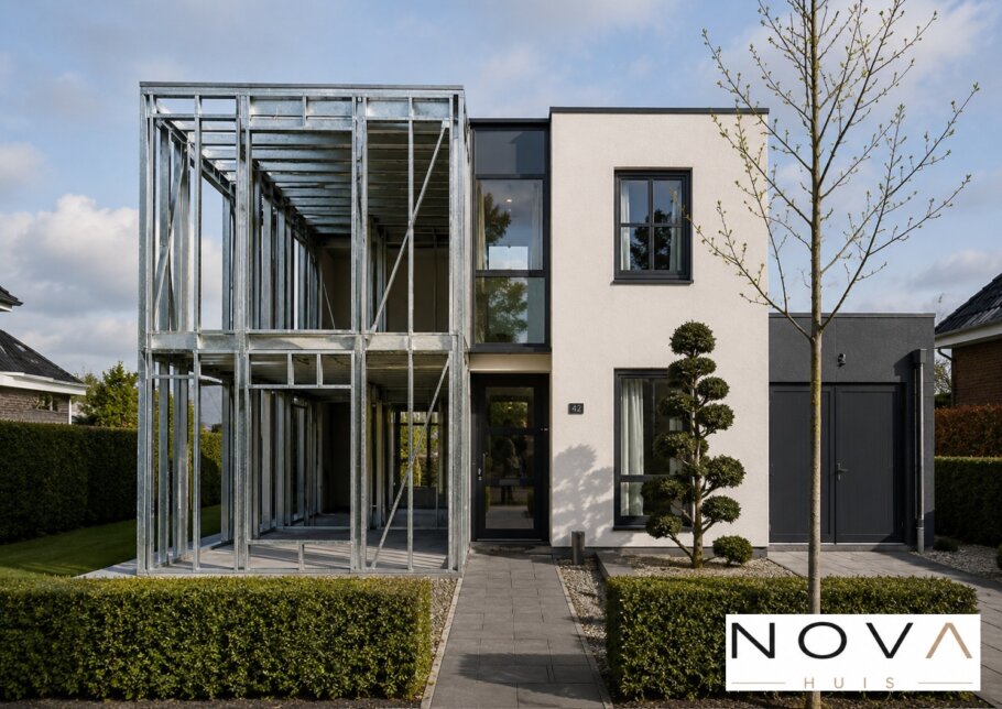 NOVA HUIS K-329 staalframebouw constructie in woning 