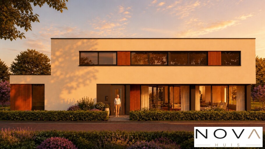 NOVA HUIS type K-402 kubistische woning slaapkamer en badkamer beneden
