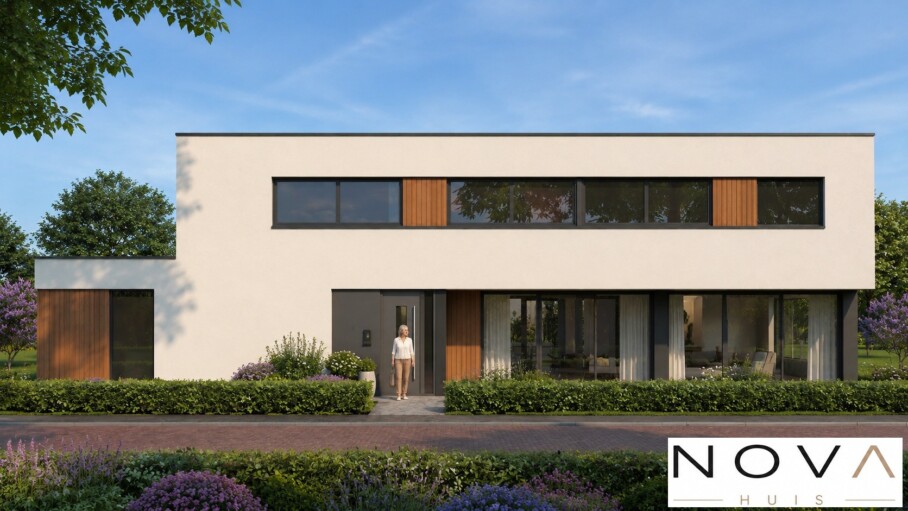 NOVA HUIS type 402 kubistische woning slaapkamer en badkamer beneden